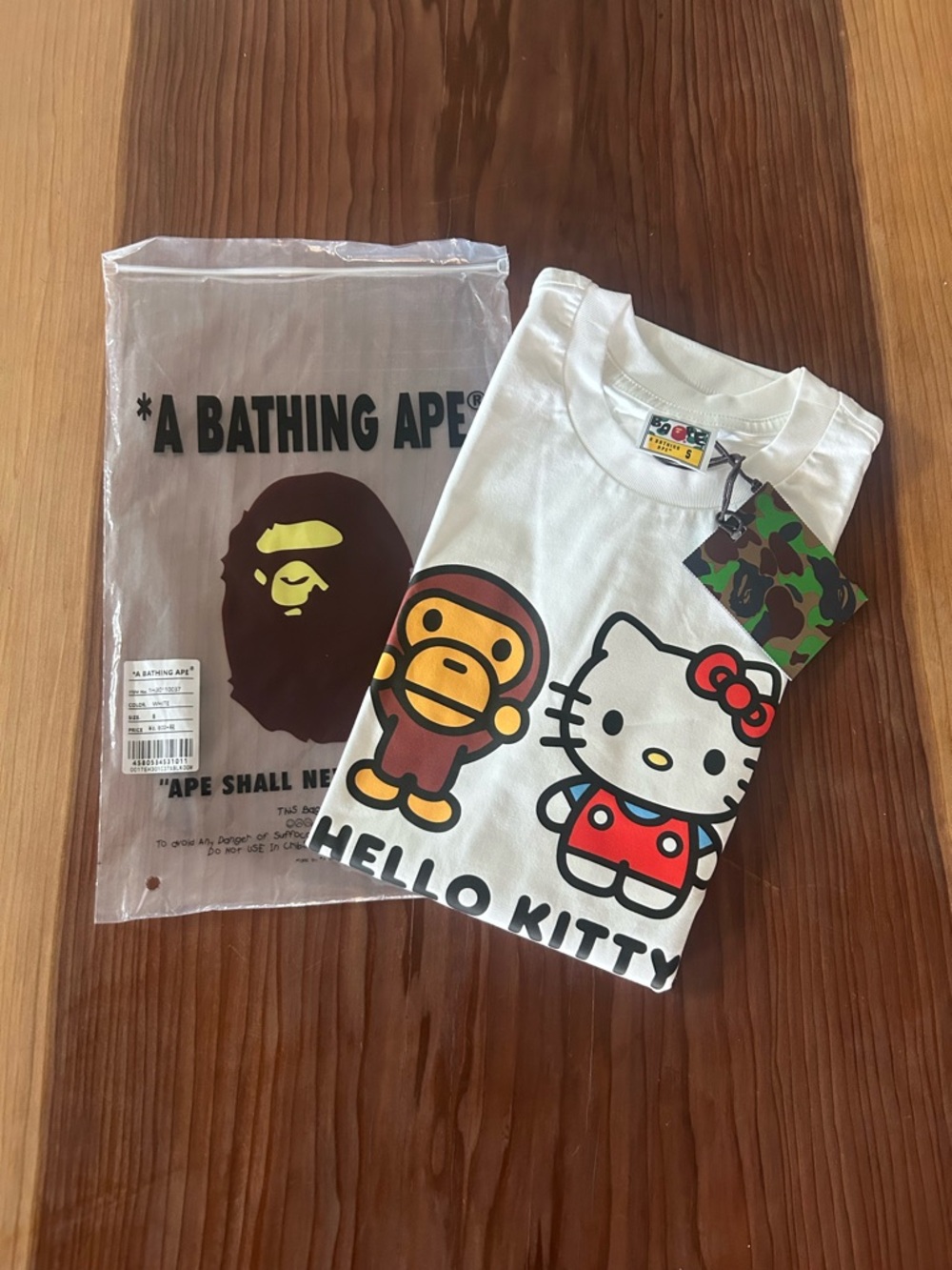A Bathing Ape x Hello Kitty White Graphic Tee